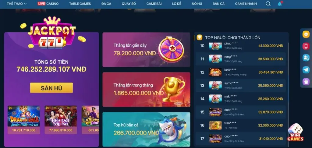 Ưu đãi đặc biệt theo sự kiện tại 77win nhà cái